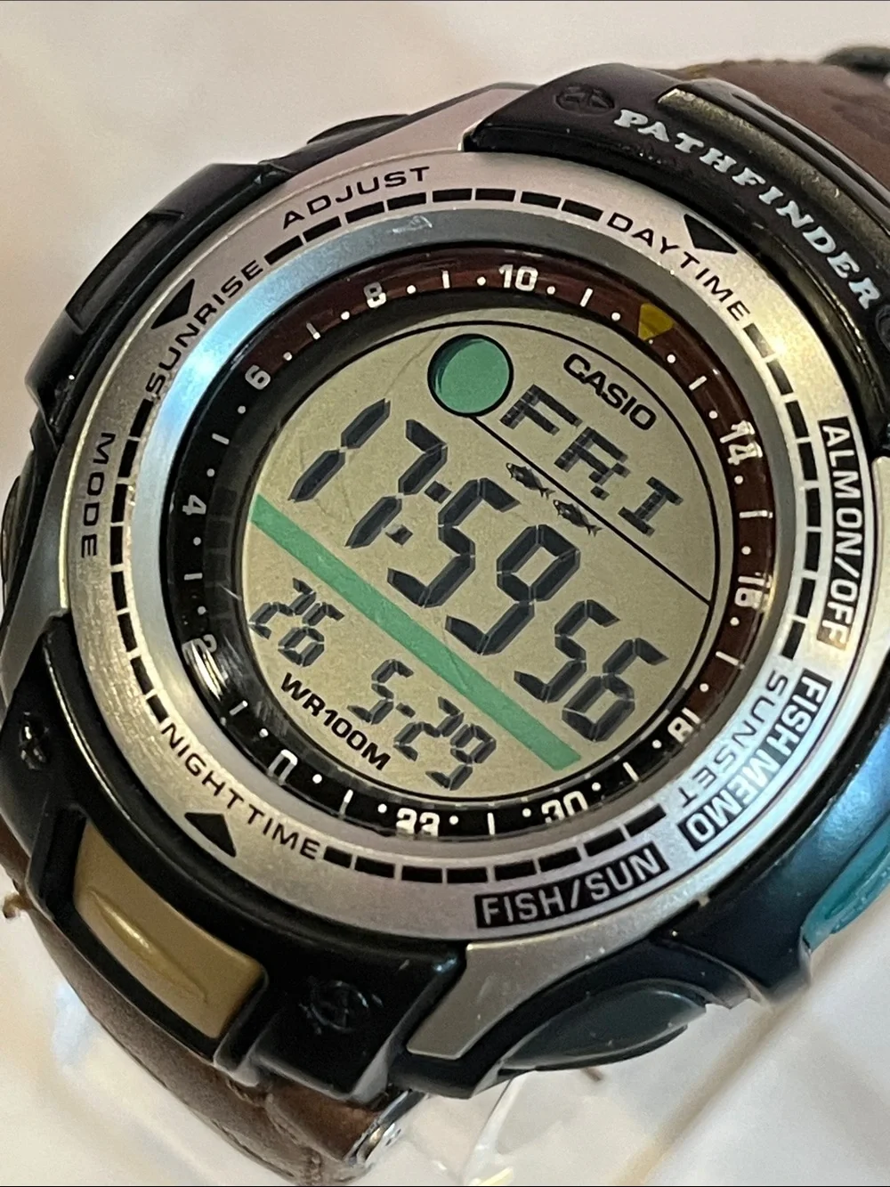 Casio Pathfinder Digital Watch in Black and Brown 45mm